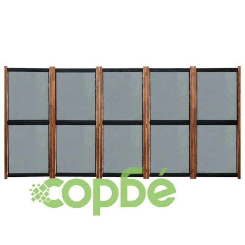 Параван за стая, 5 панела, черен, 350x170 см ➤ топ цена ➤ sorbe.bg