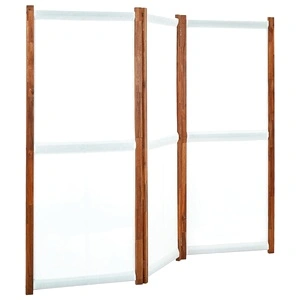 Параван за стая, 3 панела, кремавобял, 210x170 см