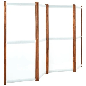 Параван за стая, 4 панела, кремавобял, 280x170 см