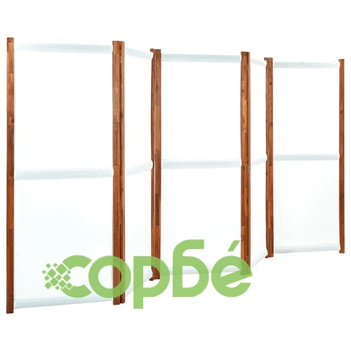 Параван за стая, 5 панела, кремавобял, 350x170 см ➤ топ цена ➤ sorbe.bg