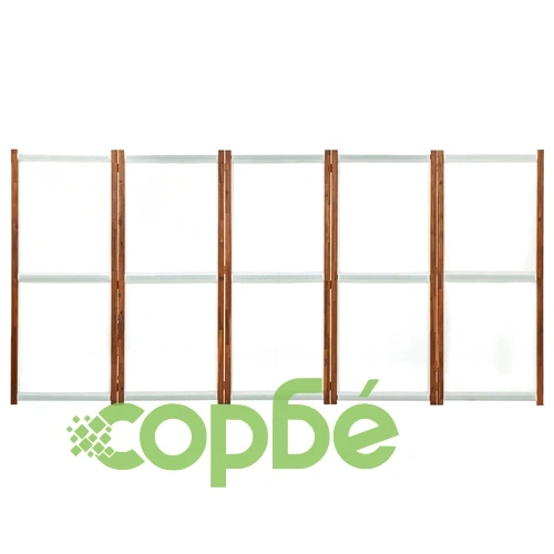 Параван за стая, 5 панела, кремавобял, 350x170 см ➤ топ цена ➤ sorbe.bg