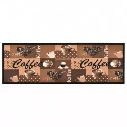 Кухненско килимче, перимо, кафяв принт кафе, 60x180 см