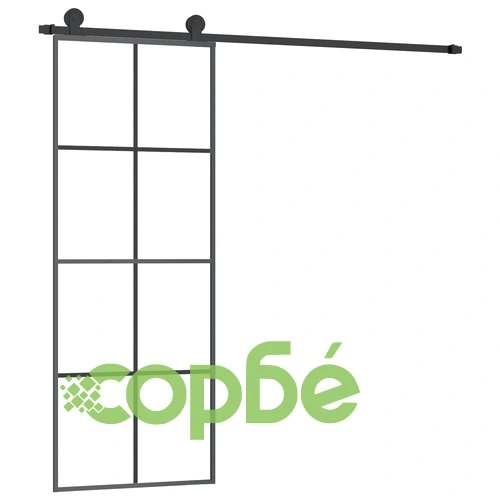 Плъзгаща се врата с обков 76x205 см ESG стъкло и алуминий ➤ топ цена ➤ sorbe.bg