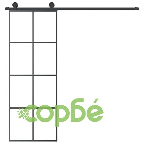 Плъзгаща се врата с обков 76x205 см ESG стъкло и алуминий ➤ топ цена ➤ sorbe.bg