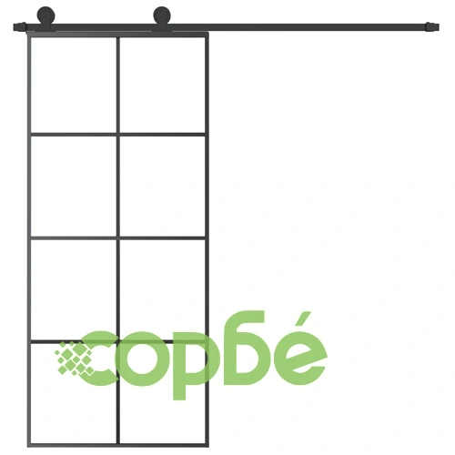 Плъзгаща се врата с обков 90x205 см ESG стъкло и алуминий ➤ топ цена ➤ sorbe.bg