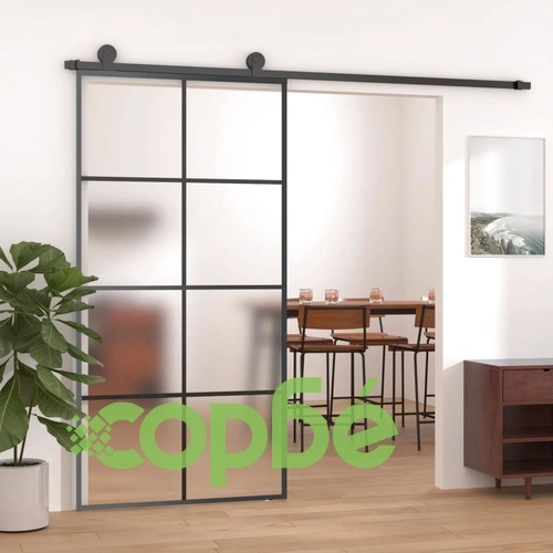 Плъзгаща се врата с обков 102,5x205 см ESG стъкло и алуминий ➤ топ цена ➤ sorbe.bg