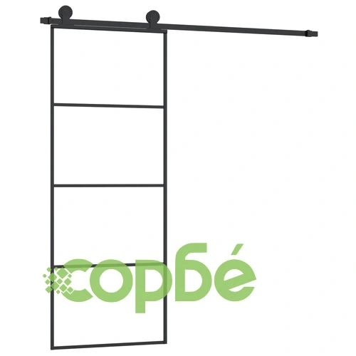 Плъзгаща се врата с обков 76x205 см ESG стъкло и алуминий ➤ топ цена ➤ sorbe.bg