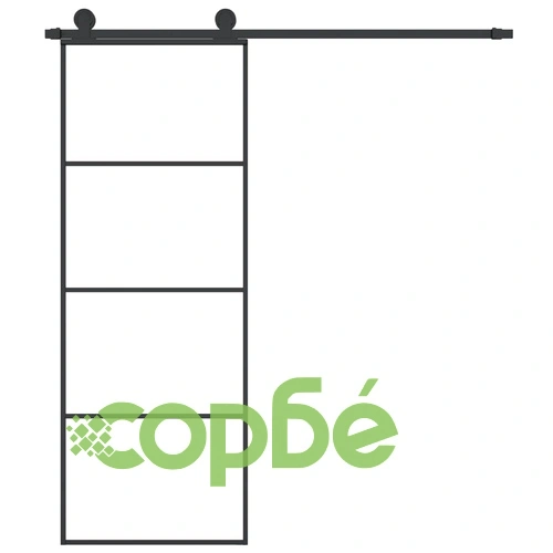 Плъзгаща се врата с обков 76x205 см ESG стъкло и алуминий ➤ топ цена ➤ sorbe.bg