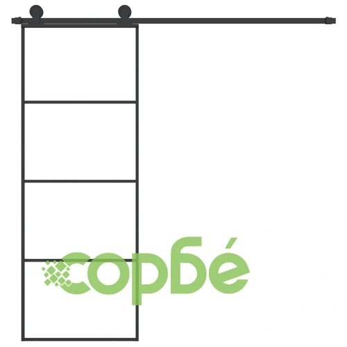 Плъзгаща се врата с обков 76x205 см ESG стъкло и алуминий ➤ топ цена ➤ sorbe.bg