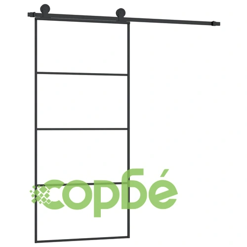 Плъзгаща се врата с обков 90x205 см ESG стъкло и алуминий ➤ топ цена ➤ sorbe.bg