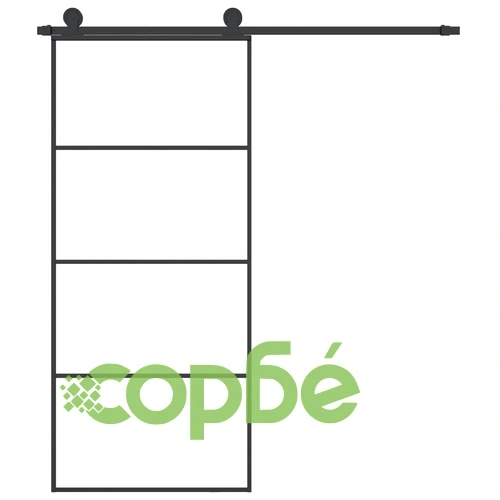 Плъзгаща се врата с обков 90x205 см ESG стъкло и алуминий ➤ топ цена ➤ sorbe.bg