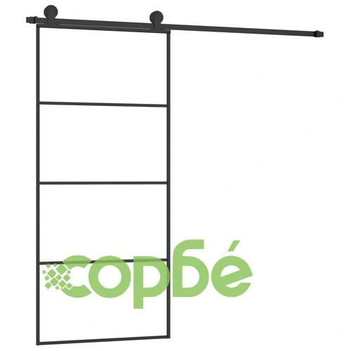 Плъзгаща се врата с обков 90x205 см ESG стъкло и алуминий ➤ топ цена ➤ sorbe.bg