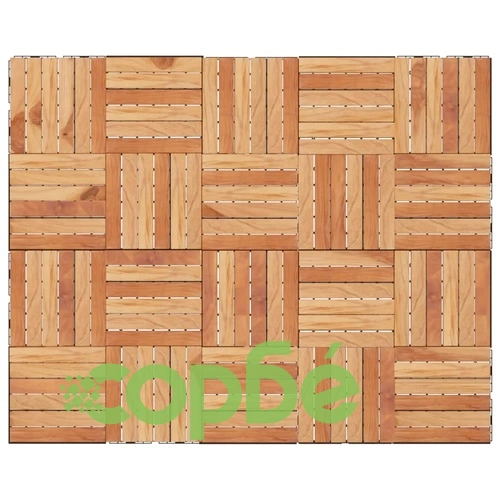Декинг плочки, 20 бр, 30х30 см, тик масив, вертикален модел ➤ топ цена ➤ sorbe.bg