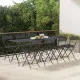 Сгъваеми бистро столове, 8 бр, черни, полиратан и стомана