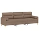 3-местен диван с възглавници, таупе, 210 см, текстил