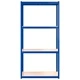 Стелажи с 4 рафта, 2 бр, сини, стомана и инженерно дърво