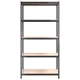 Стелажи с 5 рафта, 3 бр, антрацит, стомана и инженерно дърво