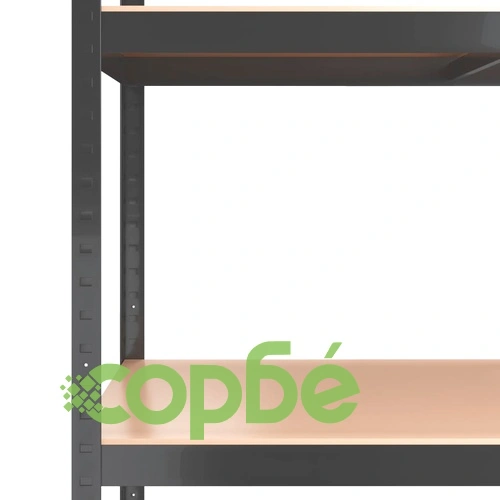 Стелажи с 5 рафта, 3 бр, антрацит, стомана и инженерно дърво ➤ топ цена ➤ sorbe.bg