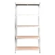 Стелажи с 5 рафта, 3 бр, сребристи, стомана и инженерно дърво