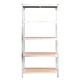 Стелажи с 5 рафта, 4 бр, сребристи, стомана и инженерно дърво