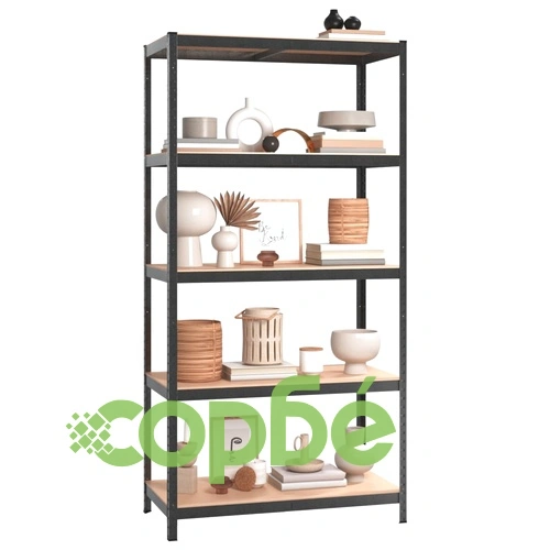 Здрави стелажи с 5 рафта 3 бр сиви стомана и инженерно дърво ➤ топ цена ➤ sorbe.bg