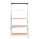 Стелажи с 5 рафта, 5 бр, сребристи, стомана и инженерно дърво