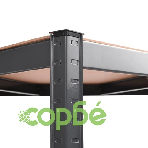 Стелажи с 5 рафта, 3 бр, антрацит, стомана и инженерно дърво ➤ топ цена ➤ sorbe.bg