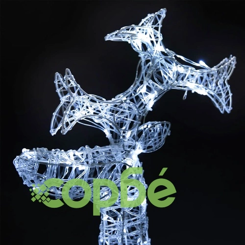 Коледна украса северни елени, 2 бр, 60x16x100 см, акрил ➤ топ цена ➤ sorbe.bg