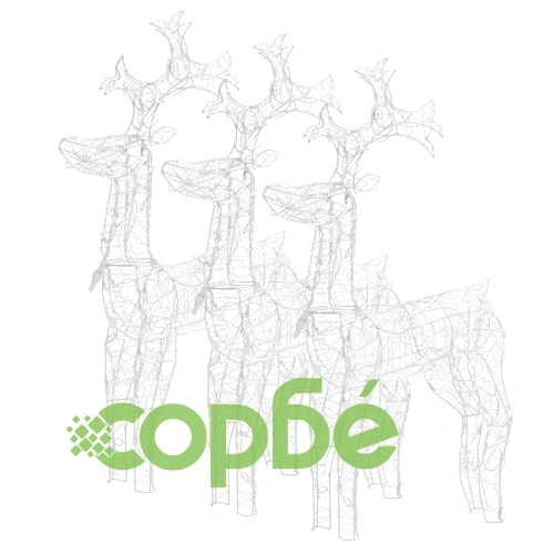 Коледна украса северни елени, 3 бр, 60x16x100 см, акрил ➤ топ цена ➤ sorbe.bg