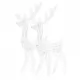 Коледна украса северни елени, акрил, 2 бр, 120 см, топло бяло