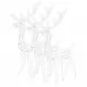 Коледна украса северни елени, акрил, 3 бр, 120 см, студено бяло