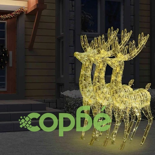 XXL Акрилни коледни елени, 250 LED, 3 бр, 180 см, топло бяло ➤ топ цена ➤ sorbe.bg