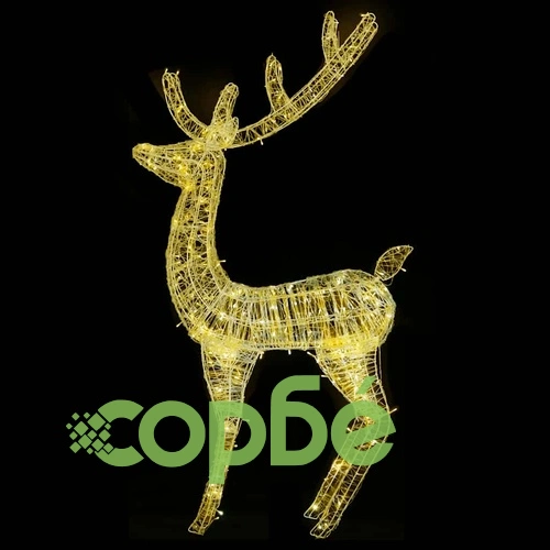 XXL Акрилни коледни елени, 250 LED, 3 бр, 180 см, топло бяло ➤ топ цена ➤ sorbe.bg