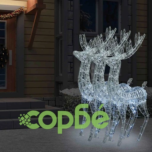XXL Акрилни коледни елени, 250 LED, 3 бр, 180 см, студено бяло ➤ топ цена ➤ sorbe.bg