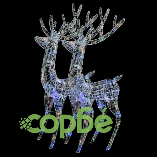 XXL Акрилни коледни елени, 250 LED, 2 бр, 180 см, многоцветни ➤ топ цена ➤ sorbe.bg