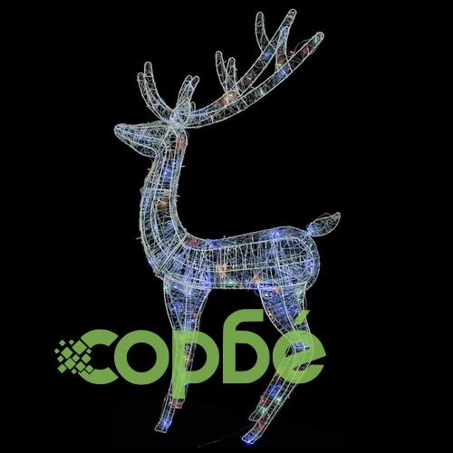 XXL Акрилни коледни елени, 250 LED, 2 бр, 180 см, многоцветни ➤ топ цена ➤ sorbe.bg