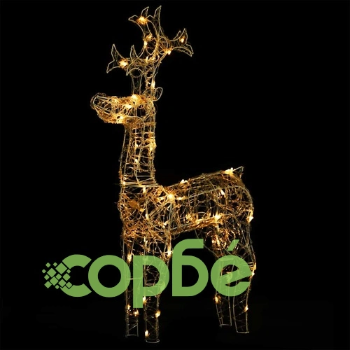 Коледна украса северни елени, 2 бр, 60x16x100 см, акрил ➤ топ цена ➤ sorbe.bg