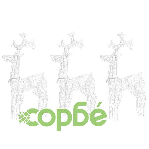 Коледна украса северни елени, 3 бр, 60x16x100 см, акрил ➤ топ цена ➤ sorbe.bg