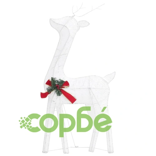 Коледни елени, 6 бр, бели, студено бяло, мрежа ➤ топ цена ➤ sorbe.bg