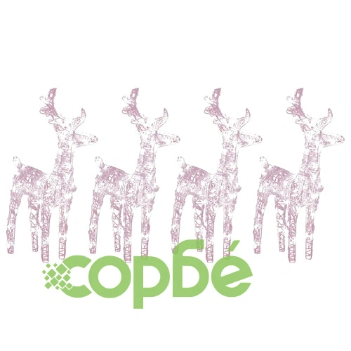 Коледни елени, 4 бр, топло бяло, 160 LED, акрил ➤ топ цена ➤ sorbe.bg