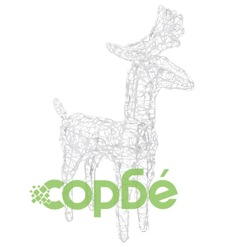 Коледни елени, 4 бр, многоцветни, 160 LED, акрил ➤ топ цена ➤ sorbe.bg