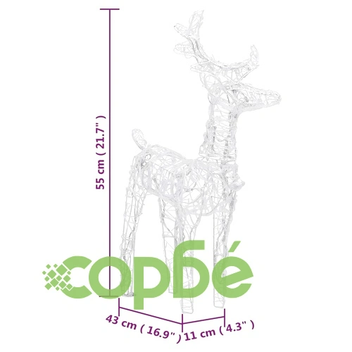 Коледни елени, 6 бр, многоцветни, 240 LED, акрил ➤ топ цена ➤ sorbe.bg