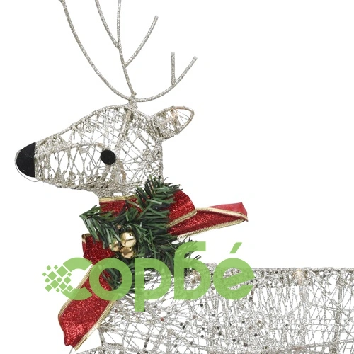 Коледни елени, 4 бр, златисти, 80 LED ➤ топ цена ➤ sorbe.bg