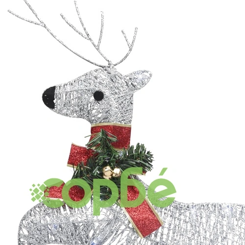 Коледни елени, 6 бр, сребристи, 120 LED ➤ топ цена ➤ sorbe.bg