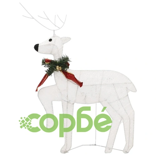 Коледни елени, 4 бр, бяла, 80 LED ➤ топ цена ➤ sorbe.bg