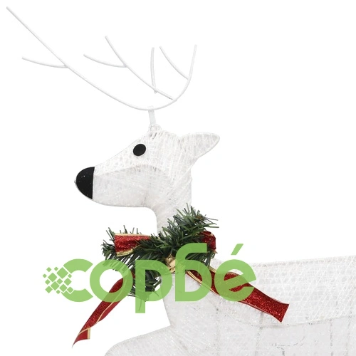 Коледни елени, 6 бр, бяла, 120 LED ➤ топ цена ➤ sorbe.bg