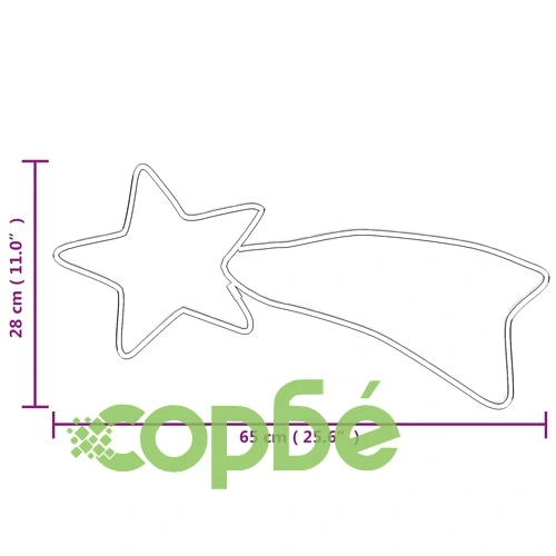 Коледни фигури комети с 48 светодиода 2 бр топло бяло 65x28 см ➤ топ цена ➤ sorbe.bg