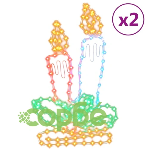 Коледни фигури свещи със 144 светодиода, 2 бр, 70x42 см ➤ топ цена ➤ sorbe.bg