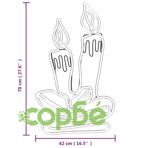 Коледни фигури свещи със 144 светодиода, 2 бр, 70x42 см ➤ топ цена ➤ sorbe.bg