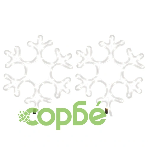 Коледни фигури снежинки с LED, 2 бр, топло бяло, 27x27 см ➤ топ цена ➤ sorbe.bg